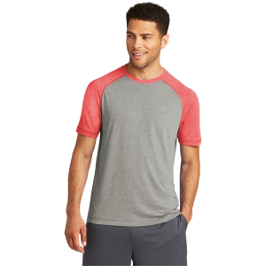 Sport-Tek PosiCharge Tri-Blend Wicking Raglan Tee.